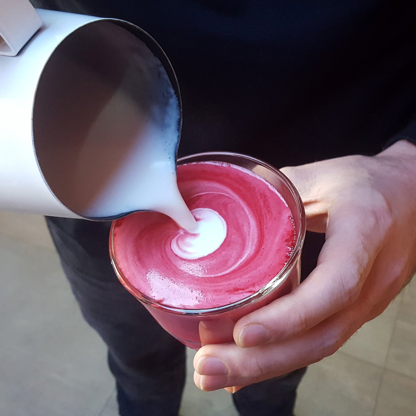 beetroot latte mix drink from red espresso brand