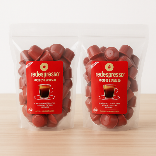 Red Espresso® Original Rooibos Tea Capsules – 100 Capsules (2 × 50 Packs) – Compatible with Nespresso® Machines